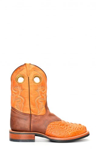 Jalisco light brown crocodile printed work boots