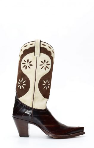 Tony Mora boots in brown eel