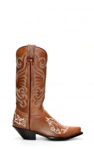 Shiny brown Jalisco boots with embroidery