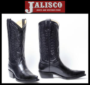 Jalisco boots in shiny black young leather