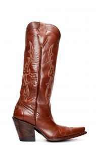 Jalisco boots in young brown leather with high heel and upper