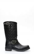 Liberty Black biker boots with quilted upper