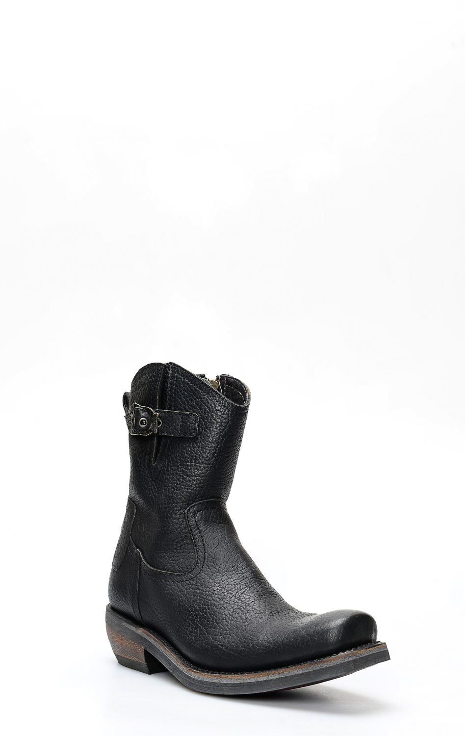 Liberty Black biker boot with zipper and square toe | LBK85004GZN