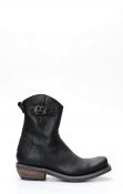 Liberty Black biker boot with zipper and square toe