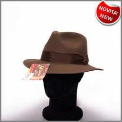 Original brown indian jones hat in pure felt