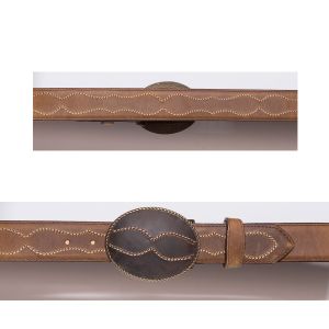 Honey-colored belt with buckle