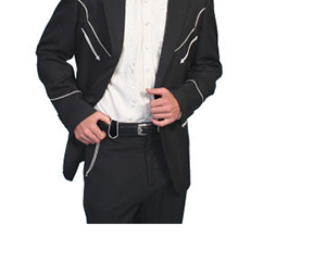 Black Scully western jacket with white embroidery