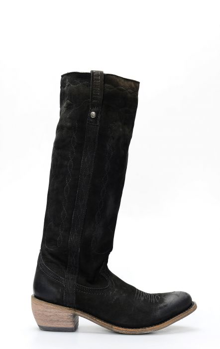 Bottes Liberty noires en cuir nubuck noir