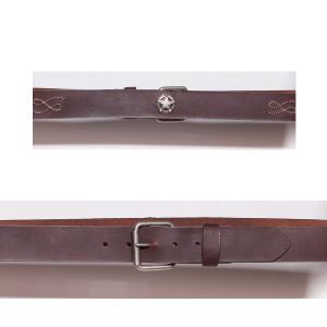 Brown belt with conchos and embroidery