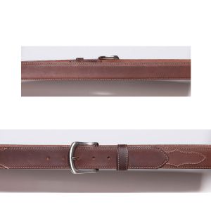 Brown belt with contrast stitching