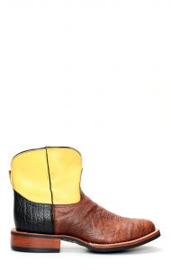 Short Jalisco work boots in brown bison leather