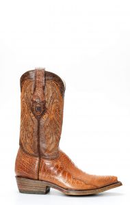 Stivali Texani Cuadra in pelle di gamba di struzzo colore miele