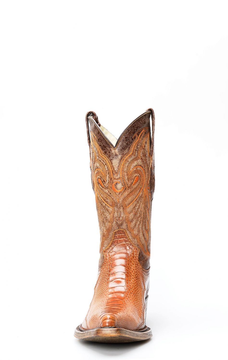 Cuadra boots in honey colored ostrich leg leather B22RPA MIEL