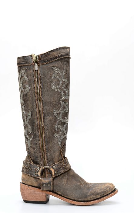 Liberty Black boots in aged leather
