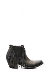 Black Liberty ankle boot with fringe