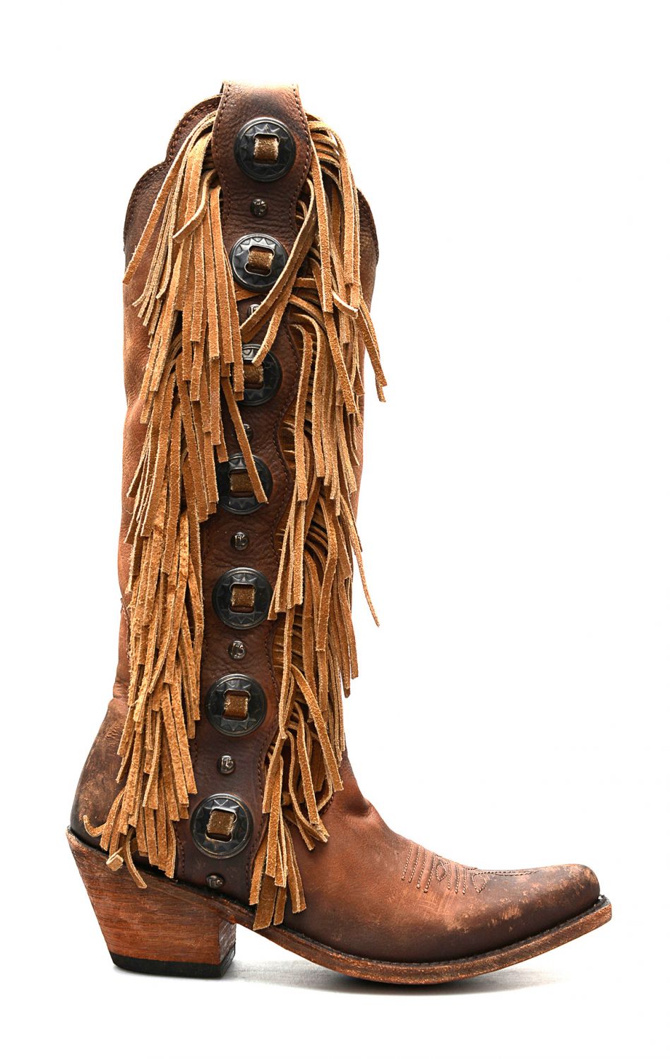 Stivali marroni con frange Clearance