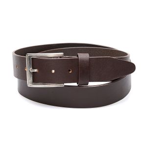 Dark brown belt in genuine leather, clean finish