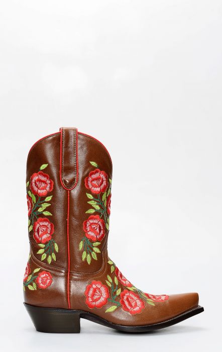 Jalisco boot with floral embroidery