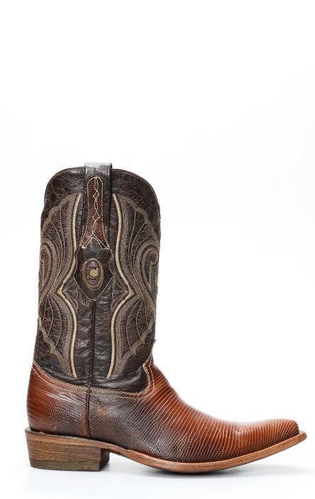 Stivali Texani Cuadra in pelle di Lucertola finitura rustica