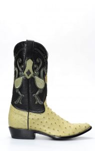 Cuadra boot in pistachio green ostrich shoulder leather