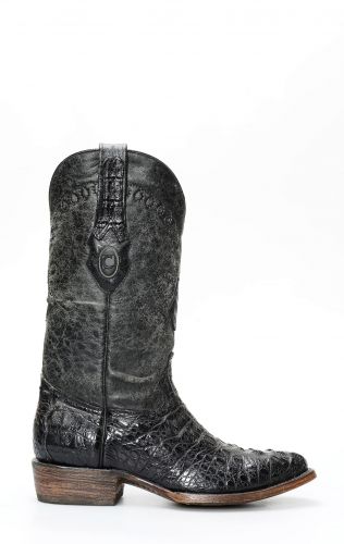 Gray Cuadra boots in crocodile leather