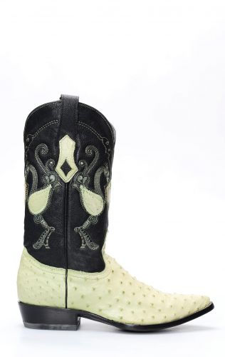 Cuadra boot in light green ostrich shoulder leather