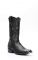Cuadra boots in black ostrich belly with toe on shoulder