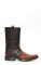 Cuadra brown ostrich belly boots with toe on shoulder