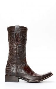 Cuadra boots en peau de crocodile marron
