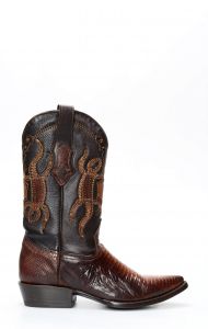 Stivali Texani Cuadra marrone in pelle di lucertola