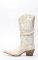 Stivali Texani Frida by Cuadra bianco invecchiato con pieghe sul gambale