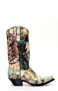 Bottes Jalisco de style texan classique avec imprimé bande dessinée