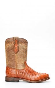 Stivali Texani Cuadra in pelle di coccodrillo color miele
