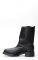 Walker boots in black oiled leather with steel tip