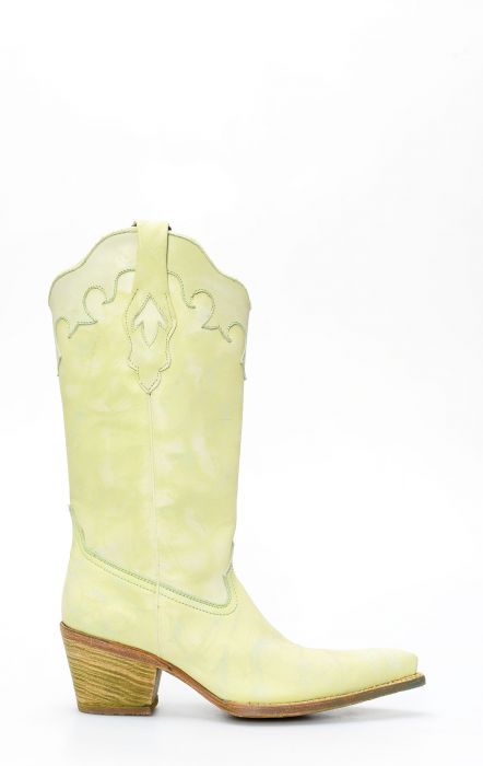 Botte Frida by Cuadra en cuir vert clair