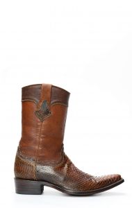 Cuadra Boots en cuir de python marron