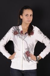 Liberty wear women's sweatshirt in white roses and chains