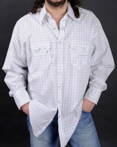 White Rockmount western shirt with thin chess