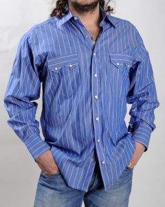 Western Rockmount shirt with blue / red stripes