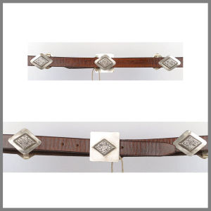 Brown Jalisco belt with diamond studs and buckle