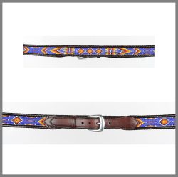 Cintura Jalisco marrone con perline colorate assortite