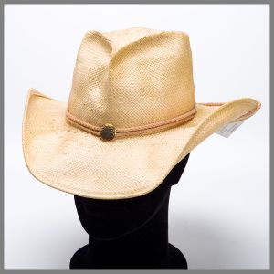 Shady Brady natural hat in palm leaf with stud