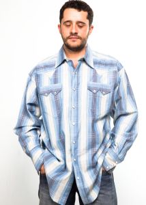 Camicia western Rockmount blue