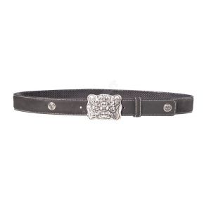 Liberty Black belt in black oiled leather
