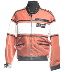 Orange JKWork jacket with white band