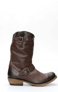 Liberty Black biker boots dark brown and round toe
